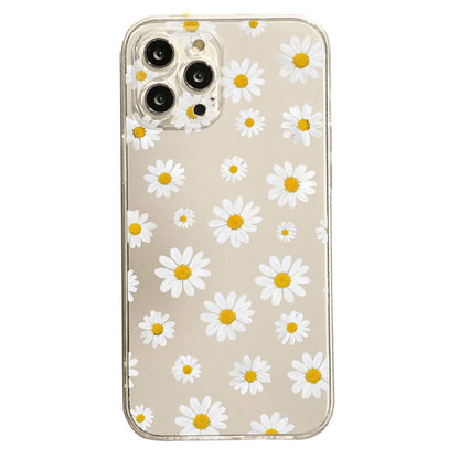 For iPhone 14 Case Daisy Pattern Clear TPU Phone Back Cover