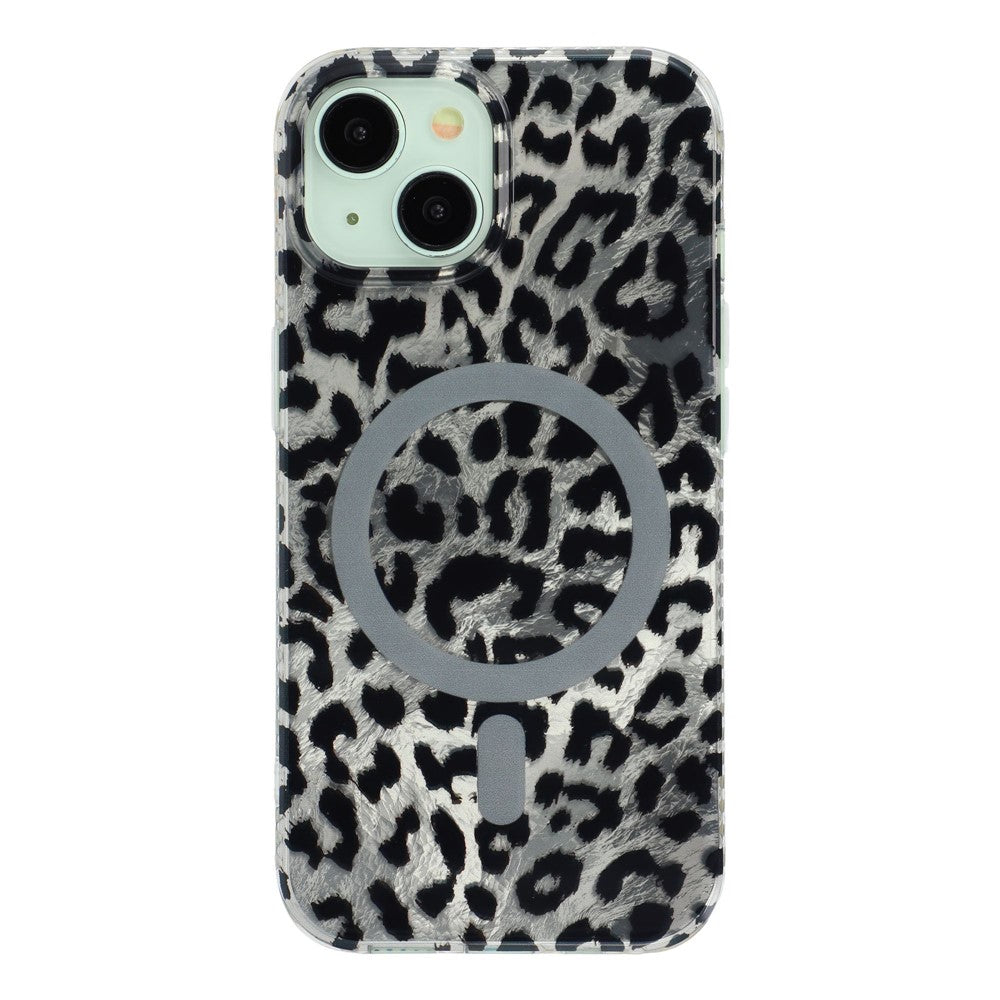For iPhone 14 / 13 Case Compatible with MagSafe IMD Leopard Print TPU PC Phone Cover