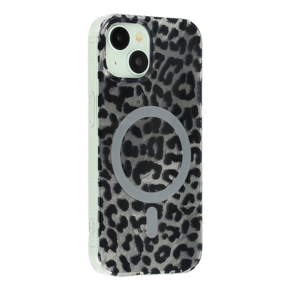 For iPhone 14 / 13 Case Compatible with MagSafe IMD Leopard Print TPU PC Phone Cover