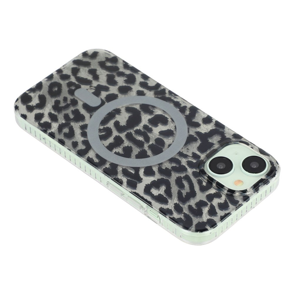 For iPhone 14 / 13 Case Compatible with MagSafe IMD Leopard Print TPU PC Phone Cover