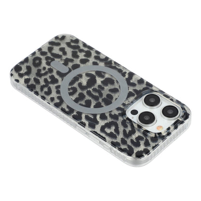 For iPhone 15 Pro Case Compatible with MagSafe IMD Leopard Print TPU PC Phone Cover