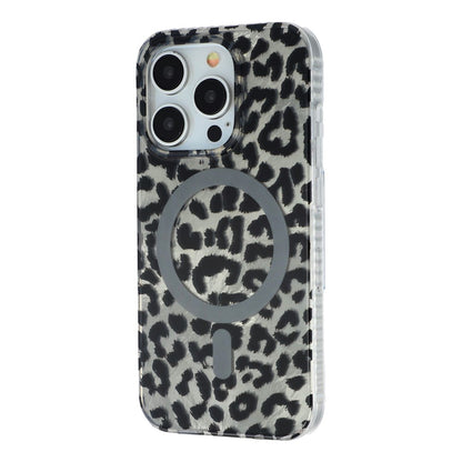 For iPhone 15 Pro Max Case Compatible with MagSafe IMD Leopard Print TPU PC Phone Cover
