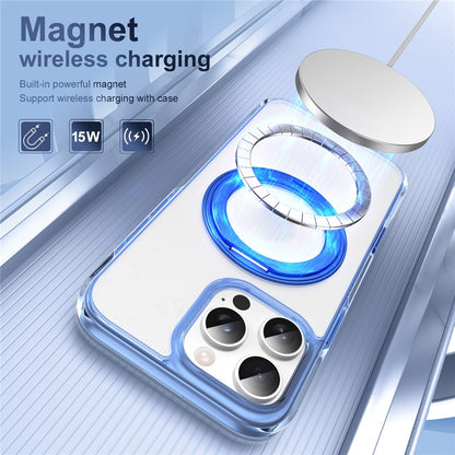 For iPhone 16 Pro Max Magnetic Case Rotating Kickstand PC + TPU Matte Phone Cover with Tempered Glass Film / Camera Button