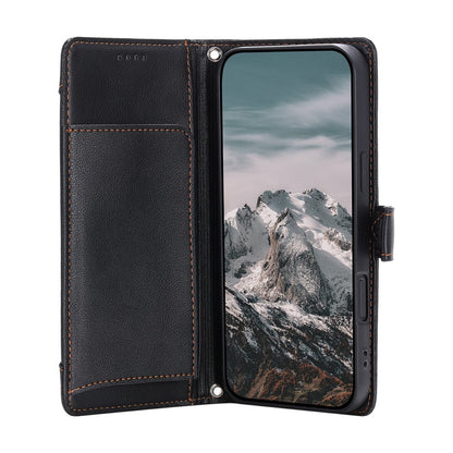 Wallet Case for Samsung Galaxy S26+ Litchi Texture Zipper Pocket Stand Leather Flip Phone Cover with Wrist Strap