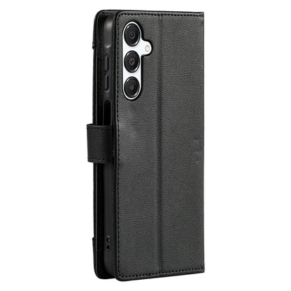 Wallet Case for Samsung Galaxy S26+ Litchi Texture Zipper Pocket Stand Leather Flip Phone Cover with Wrist Strap