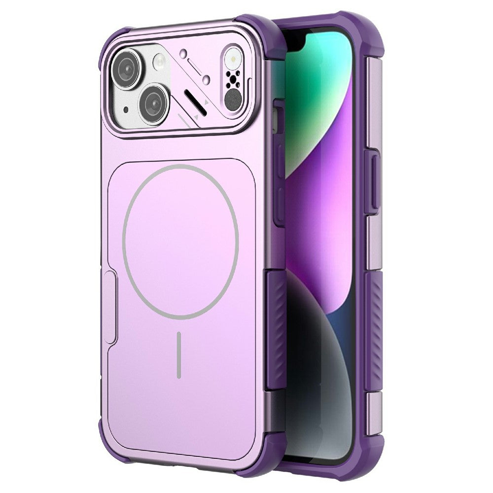 For iPhone 14 Case Shockproof Airbag PC+TPU Phone Cover Compatible with MagSafe
