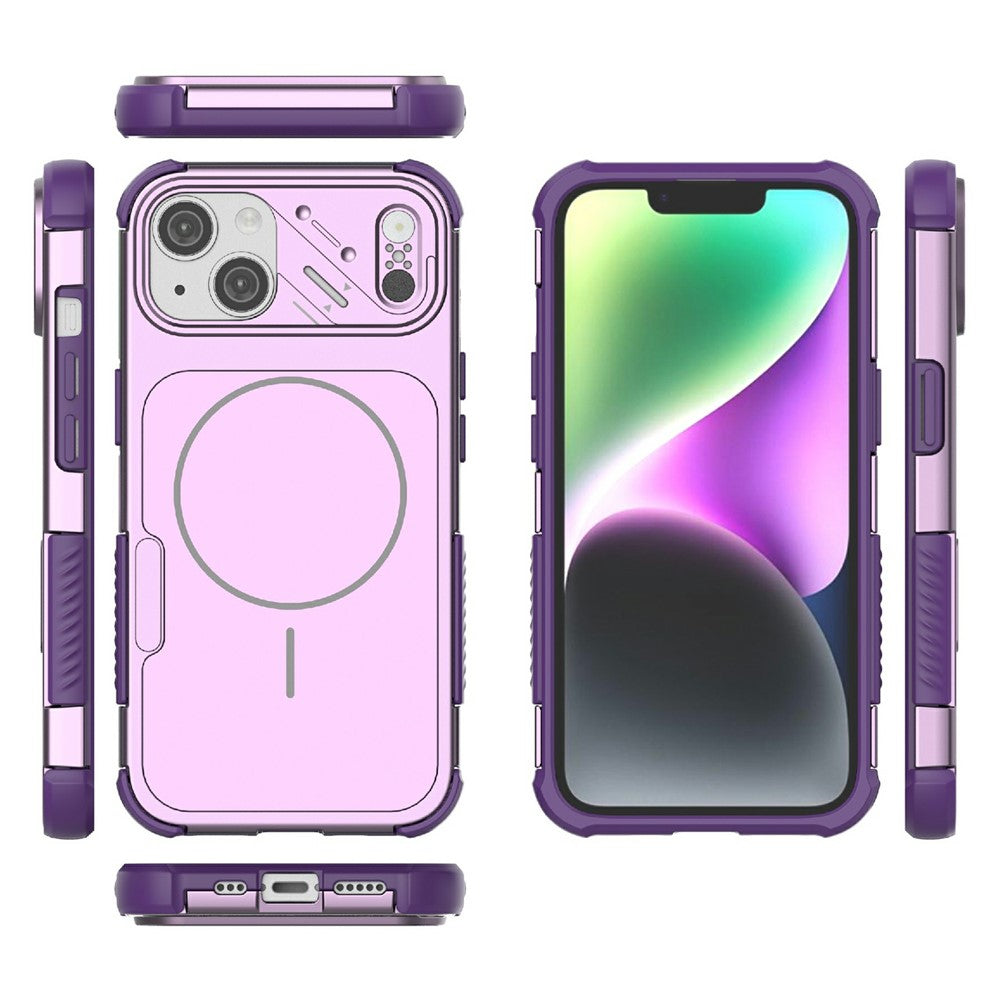 For iPhone 14 Case Shockproof Airbag PC+TPU Phone Cover Compatible with MagSafe