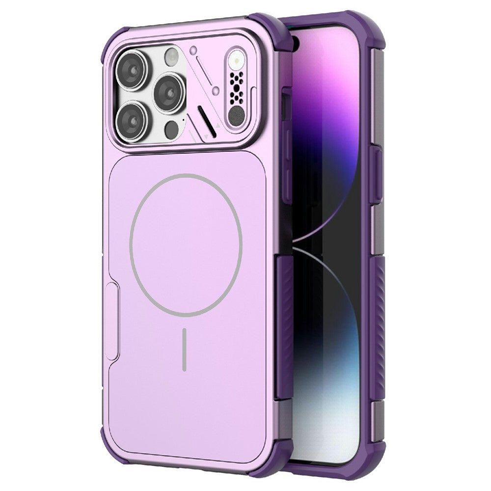 For iPhone 15 Pro Max Case Shockproof Airbag PC+TPU Phone Cover Compatible with MagSafe