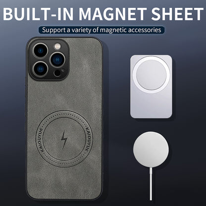 WANLONFENG for iPhone 16 Pro Max SD Series Magnetic Case Nappa Texture PC TPU Phone Cover with 2Pcs Screen Film