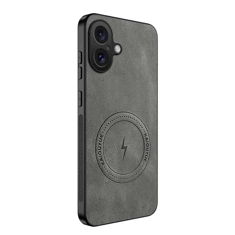 WANLONFENG for iPhone 16 SD1 Series Magnetic Case Nappa Texture PC TPU Phone Cover