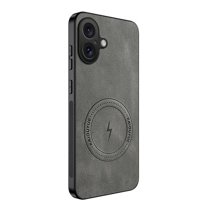 WANLONFENG for iPhone 16 SD1 Series Magnetic Case Nappa Texture PC TPU Phone Cover