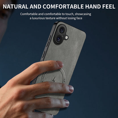 WANLONFENG for iPhone 16 SD1 Series Magnetic Case Nappa Texture PC TPU Phone Cover