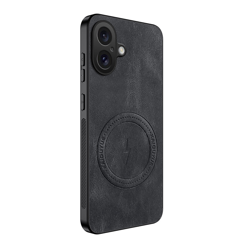 WANLONFENG for iPhone 16 SD1 Series Magnetic Case Nappa Texture PC TPU Phone Cover