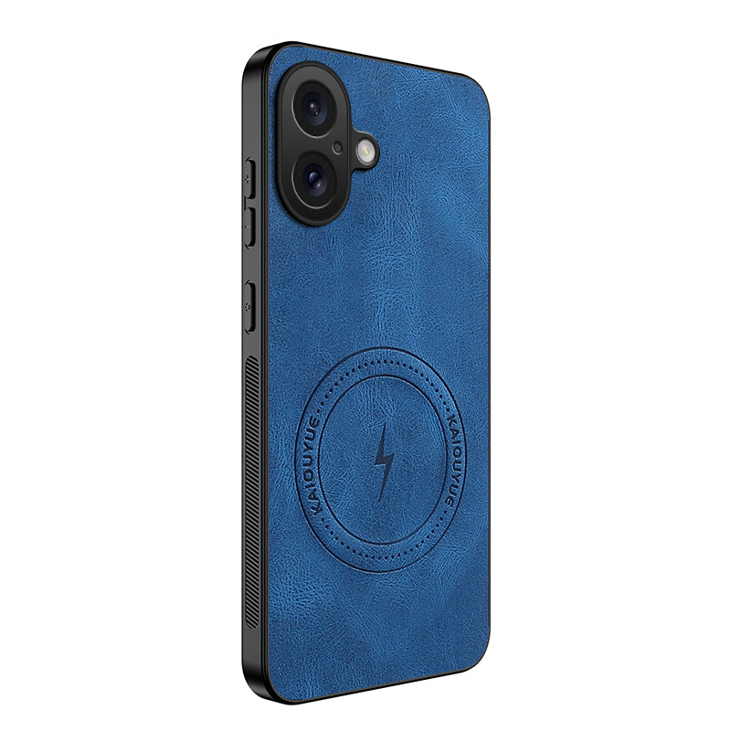 WANLONFENG for iPhone 16 SD1 Series Magnetic Case Nappa Texture PC TPU Phone Cover
