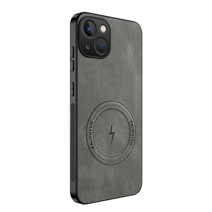 WANLONFENG for iPhone 15 SD1 Series Magnetic Case Nappa Texture PC TPU Phone Cover