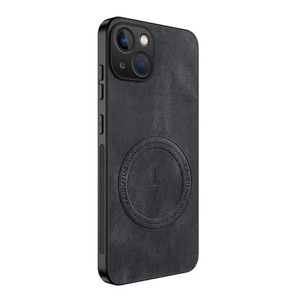 WANLONFENG for iPhone 15 SD1 Series Magnetic Case Nappa Texture PC TPU Phone Cover