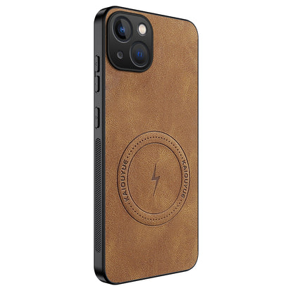 WANLONFENG for iPhone 15 SD1 Series Magnetic Case Nappa Texture PC TPU Phone Cover