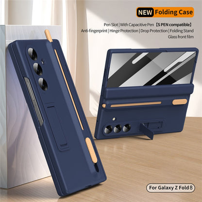 For Samsung Galaxy Z Fold8 Ultra Kickstand Case Hinge Protection PC Phone Cover with Screen Protector and Stylus Pen