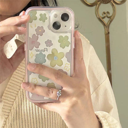 For iPhone 14 Case Colorful Floral Pattern Soft TPU Shockproof Phone Cover