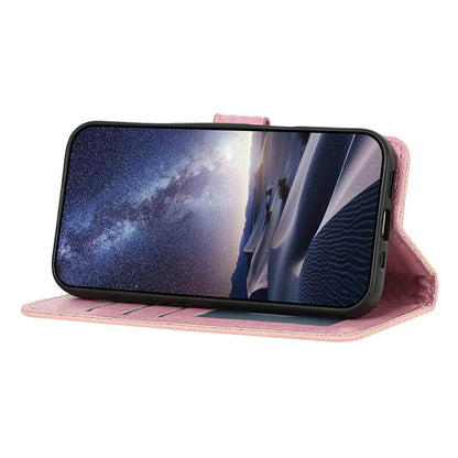 For iPhone 16 Wallet Case Diamond Texture Leather Stand Flip Phone Cover with Wrist Strap