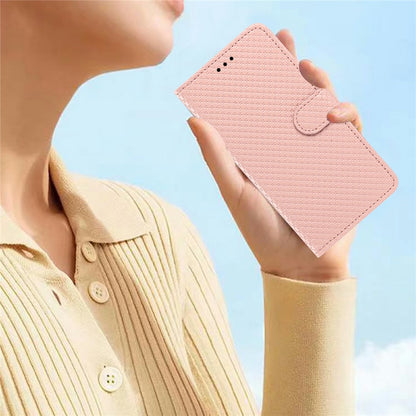 For iPhone 16 Wallet Case Diamond Texture Leather Stand Flip Phone Cover with Wrist Strap
