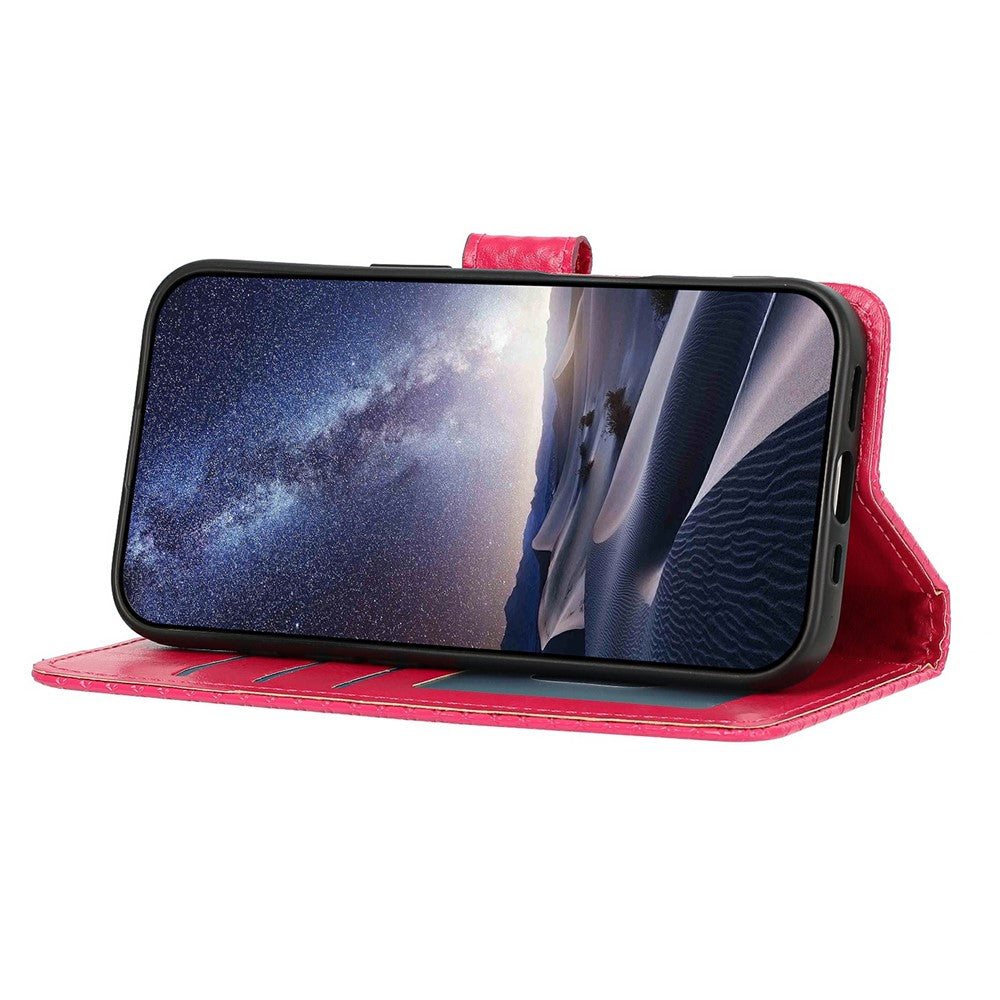 For Samsung Galaxy S26+ Wallet Case Diamond Texture Leather Stand Flip Phone Cover with Wrist Strap