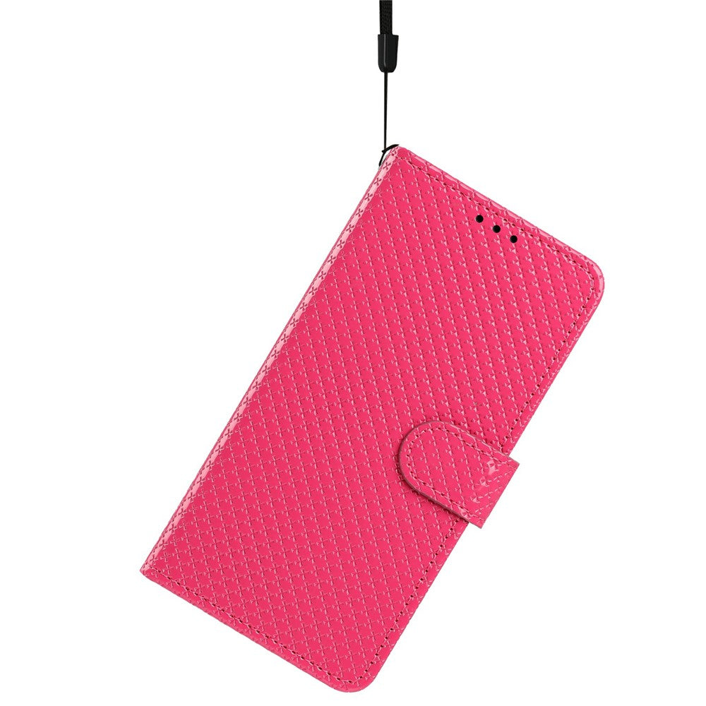 For Samsung Galaxy S26+ Wallet Case Diamond Texture Leather Stand Flip Phone Cover with Wrist Strap