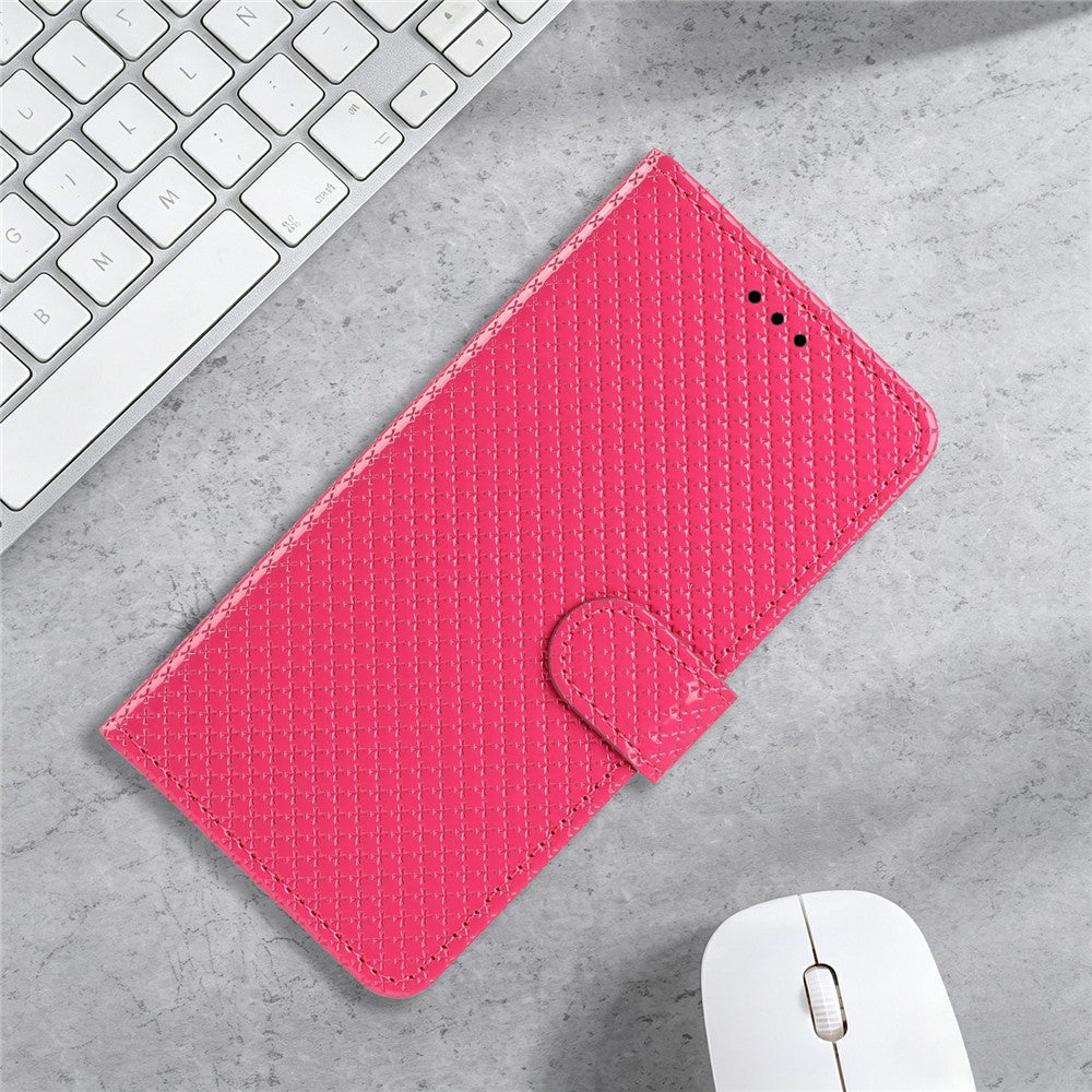 For Samsung Galaxy S26+ Wallet Case Diamond Texture Leather Stand Flip Phone Cover with Wrist Strap