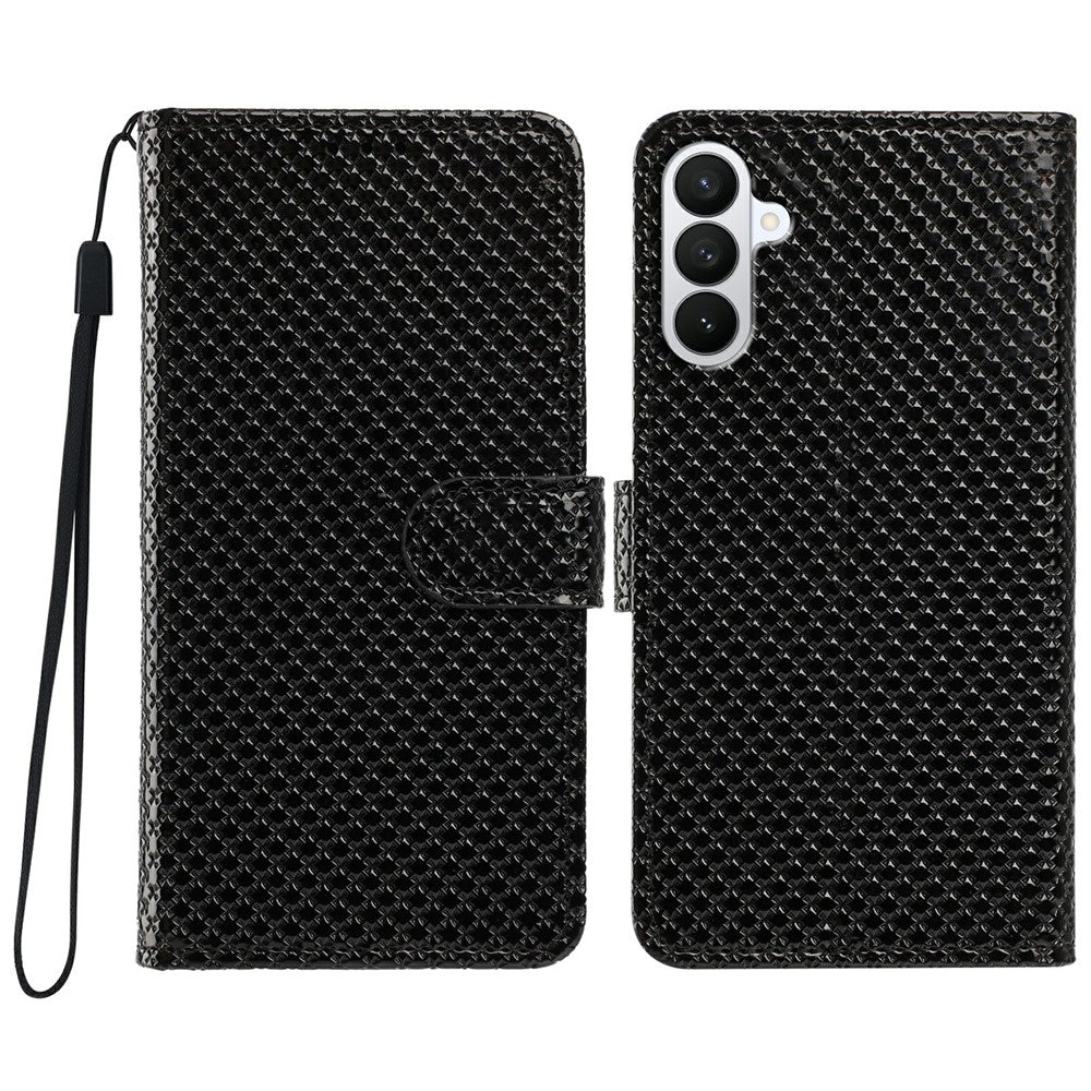 For Samsung Galaxy S26+ Wallet Case Diamond Texture Leather Stand Flip Phone Cover with Wrist Strap