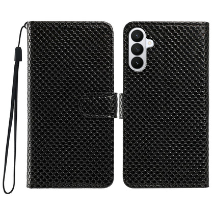 For Samsung Galaxy S26+ Wallet Case Diamond Texture Leather Stand Flip Phone Cover with Wrist Strap