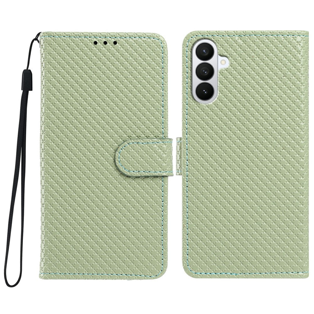 For Samsung Galaxy S26+ Wallet Case Diamond Texture Leather Stand Flip Phone Cover with Wrist Strap