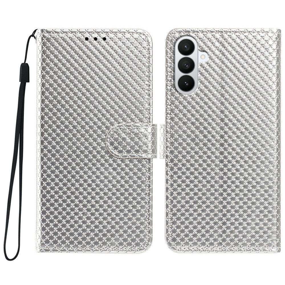 For Samsung Galaxy S26+ Wallet Case Diamond Texture Leather Stand Flip Phone Cover with Wrist Strap