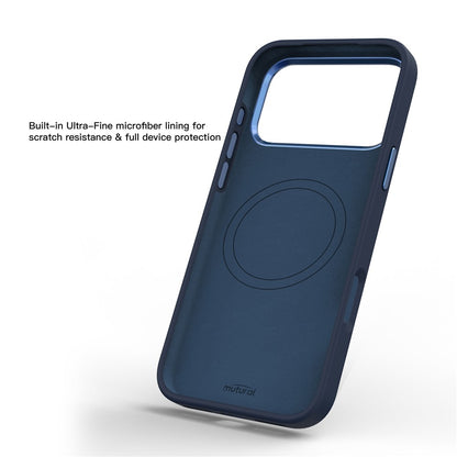 MUTURAL For iPhone 17 Pro Max Magnetic Case Flower Pattern Design Liquid Silicone + Glass + PC Phone Cover