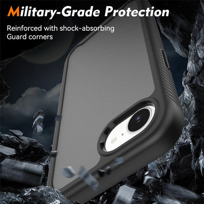 For iPhone 17e / 16e Case Translucent Matte Anti-Fingerprint PC + TPU 2 in 1 Phone Protective Cover