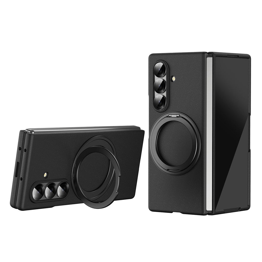 For Samsung Galaxy Z Fold8 Ultra Magnetic Case Ring Kickstand Hard PC Cover with Tempered Glass Screen Film