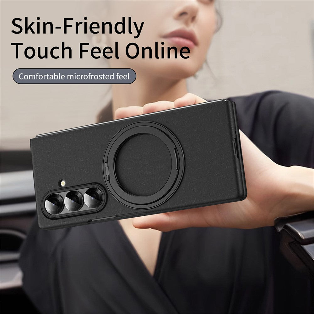 For Samsung Galaxy Z Fold8 Ultra Magnetic Case Ring Kickstand Hard PC Cover with Tempered Glass Screen Film