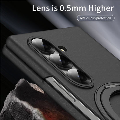 For Samsung Galaxy Z Fold8 Ultra Magnetic Case Ring Kickstand Hard PC Cover with Tempered Glass Screen Film