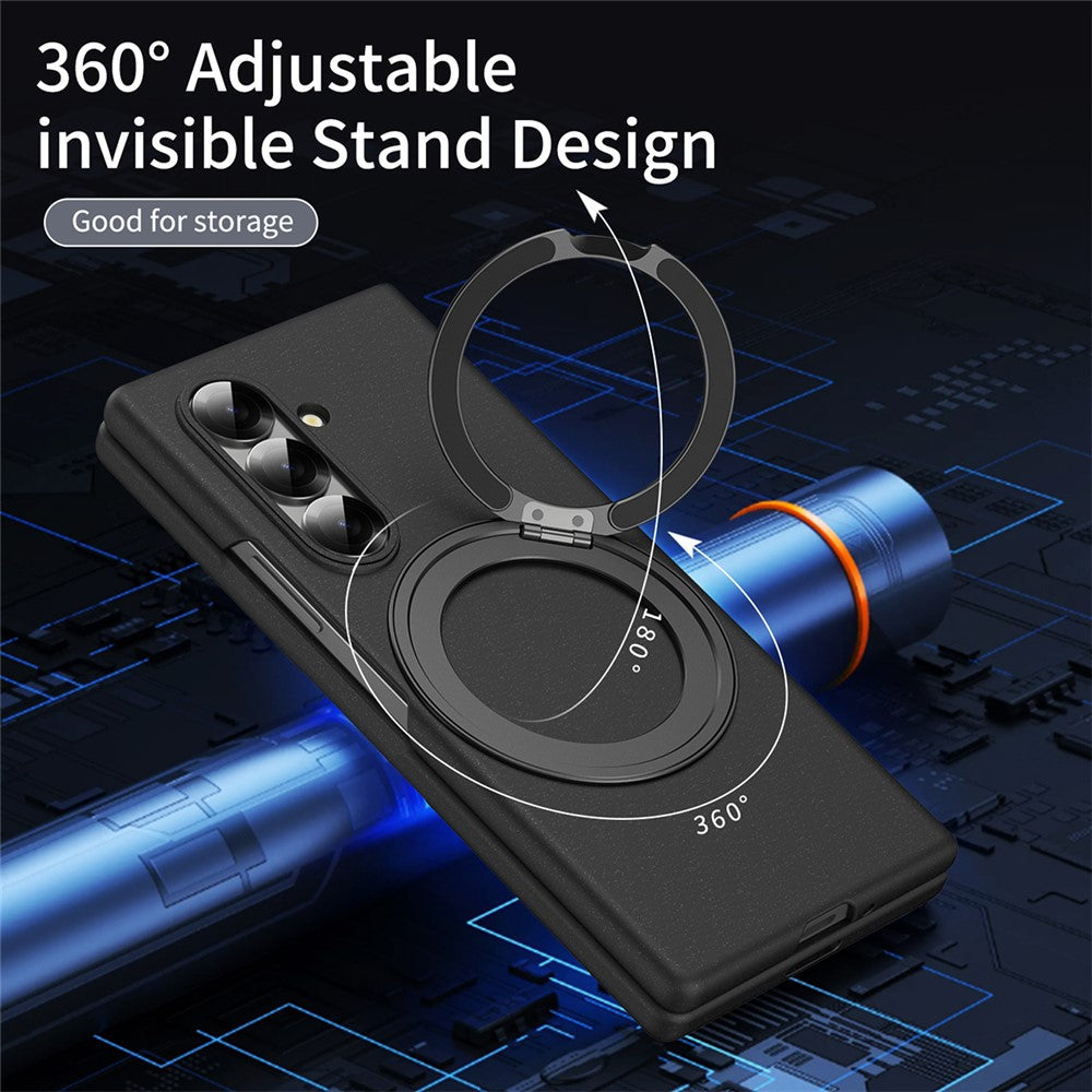 For Samsung Galaxy Z Fold8 Ultra Magnetic Case Ring Kickstand Hard PC Cover with Tempered Glass Screen Film