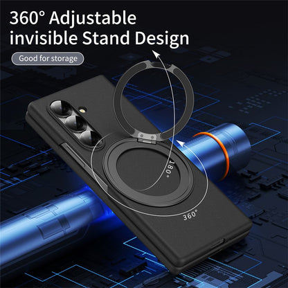 For Samsung Galaxy Z Fold8 Ultra Magnetic Case Ring Kickstand Hard PC Cover with Tempered Glass Screen Film