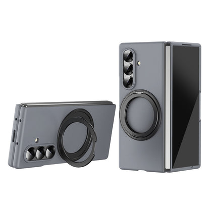 For Samsung Galaxy Z Fold8 Ultra Magnetic Case Ring Kickstand Hard PC Cover with Tempered Glass Screen Film