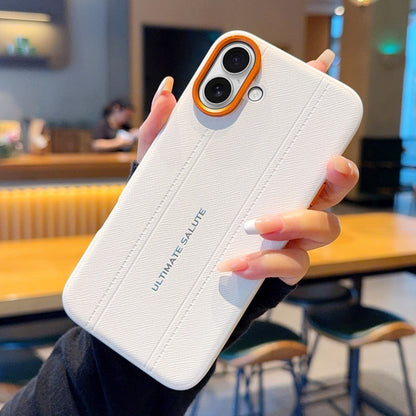 For iPhone 17 Case Leather Texture PC + TPU Anti-slip Protective Phone Cover