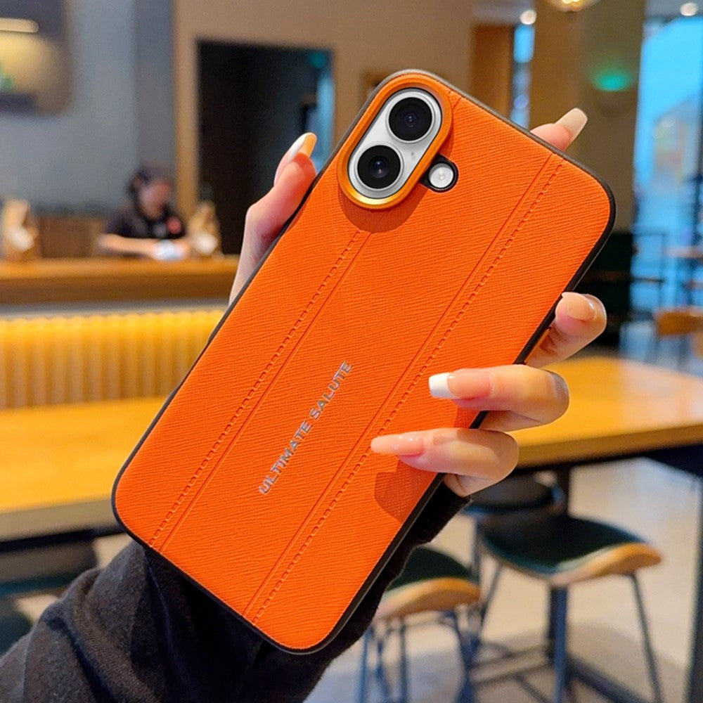 For iPhone 17 Case Leather Texture PC + TPU Anti-slip Protective Phone Cover