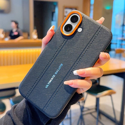 For iPhone 17 Case Leather Texture PC + TPU Anti-slip Protective Phone Cover