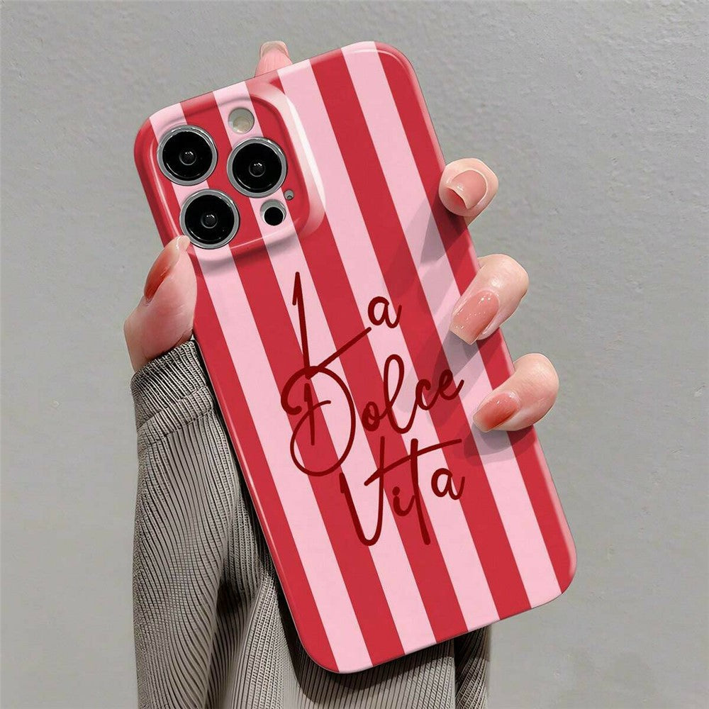 For iPhone 14 Plus Case Colorful Stripe Pattern Shockproof Hard PC Phone Cover