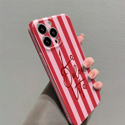 For iPhone 14 Plus Case Colorful Stripe Pattern Shockproof Hard PC Phone Cover