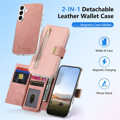 For Samsung Galaxy S26+ Case RFID Blocking Detachable Magnetic Leather Phone Cover with Ring Holder