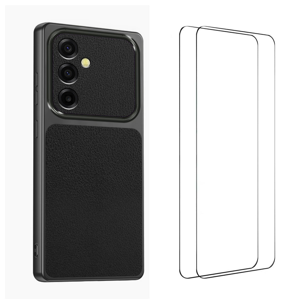 WANLONFENG for Samsung Galaxy S26+ XYP Series Case Lambskin Texture PC TPU Precise Cutouts Phone Cover with 2Pcs Tempered Glass Film