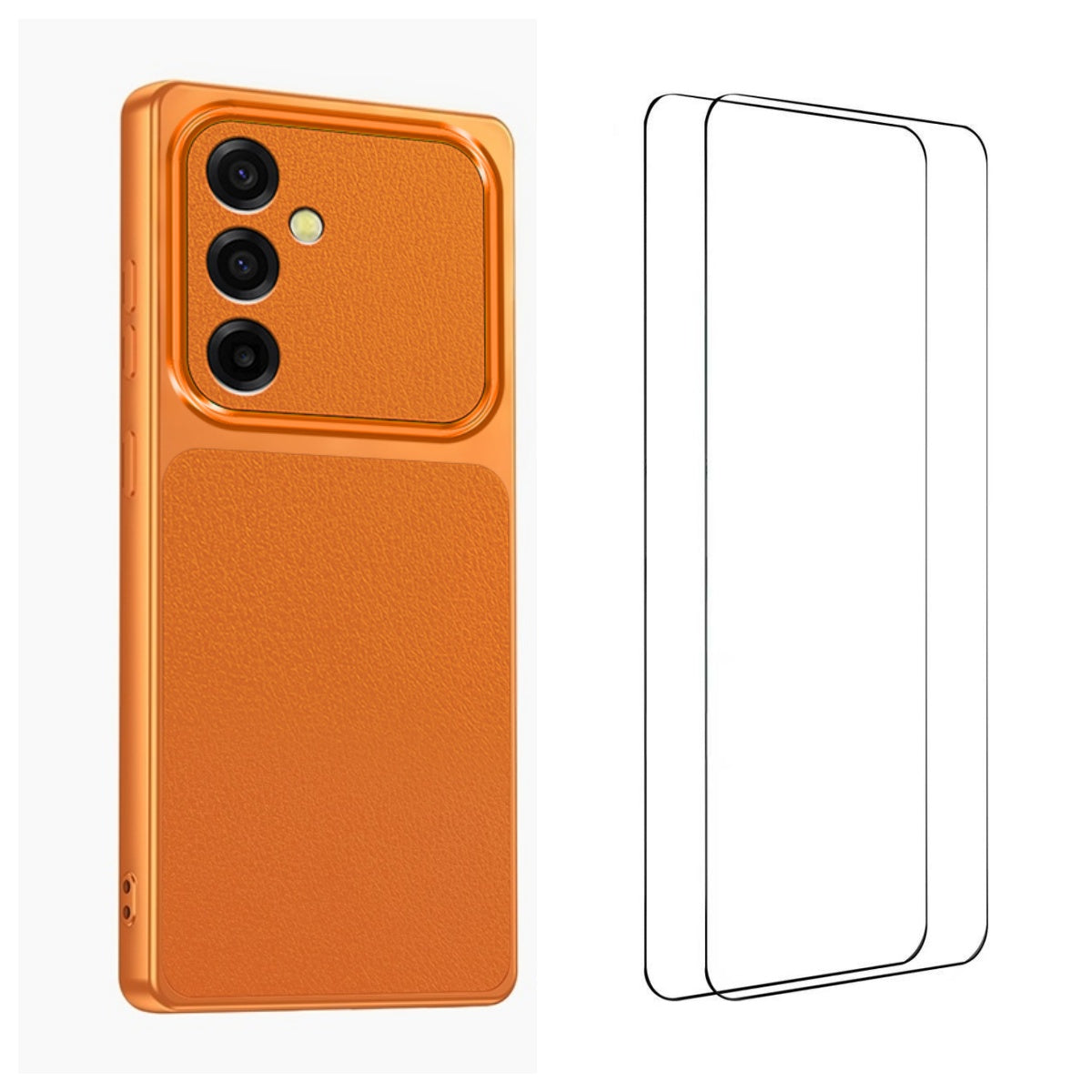 WANLONFENG for Samsung Galaxy S26+ XYP Series Case Lambskin Texture PC TPU Precise Cutouts Phone Cover with 2Pcs Tempered Glass Film