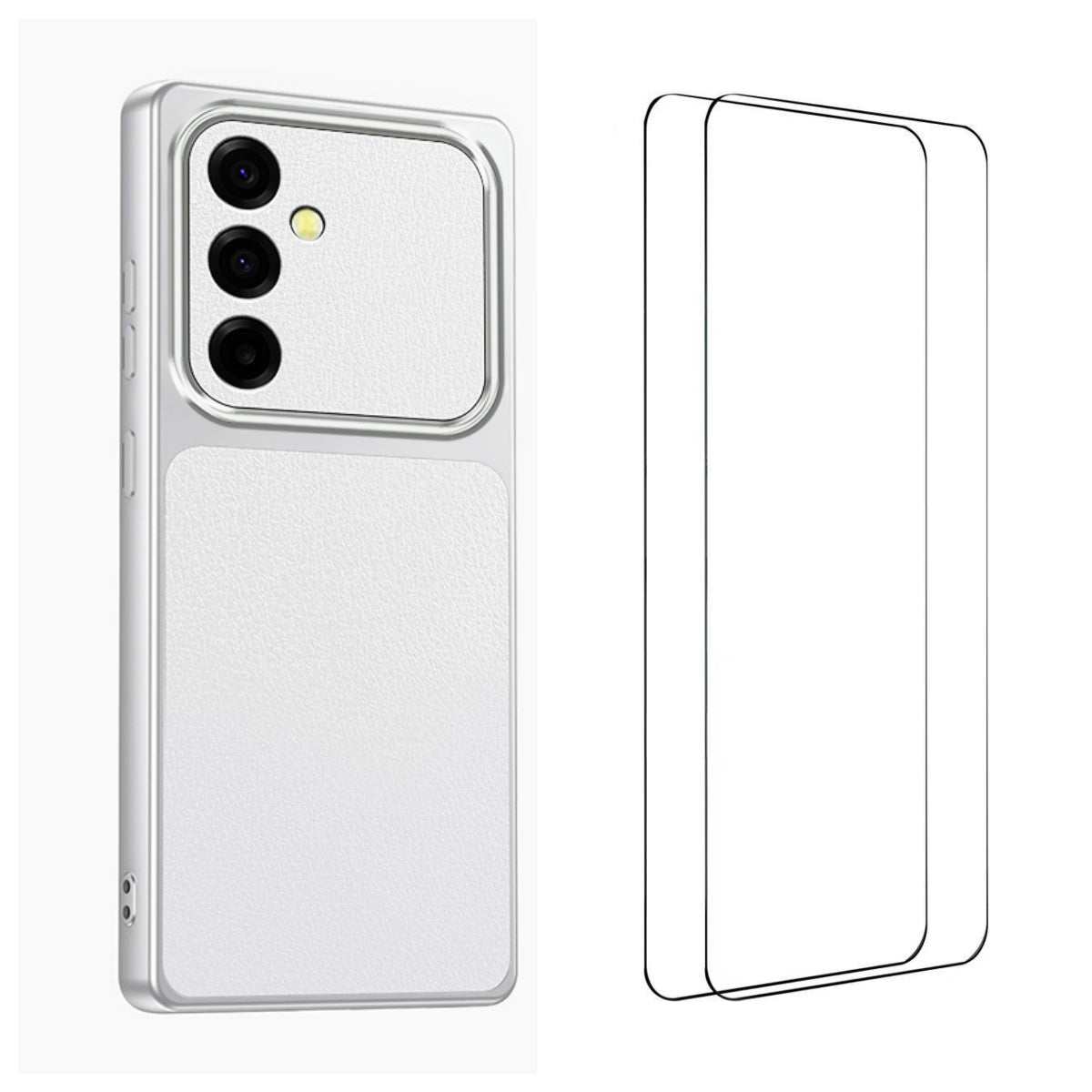 WANLONFENG for Samsung Galaxy S26+ XYP Series Case Lambskin Texture PC TPU Precise Cutouts Phone Cover with 2Pcs Tempered Glass Film