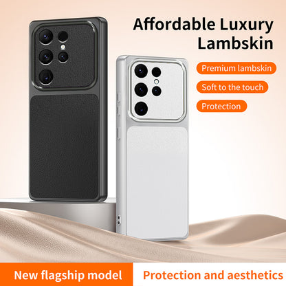 WANLONFENG for Samsung Galaxy S25 Ultra XYP Series Case Lambskin Texture PC TPU Precise Cutouts Phone Cover with 2Pcs Tempered Glass Film